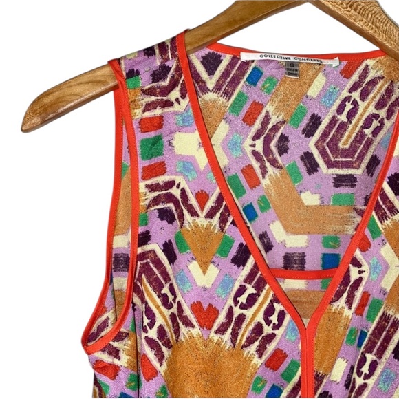 Collective Concepts Sleeveless Blouse Abstract Print Small - Picture 6 of 9